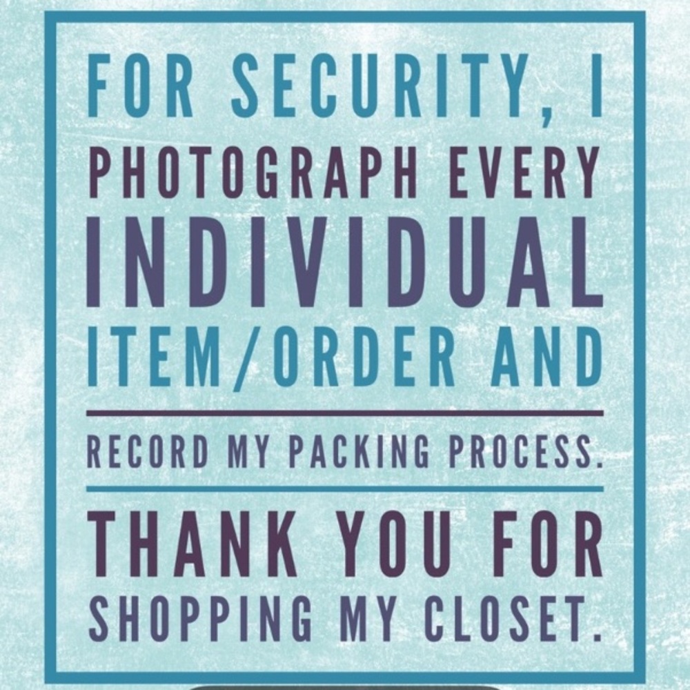 For security, all orders/items are recorded